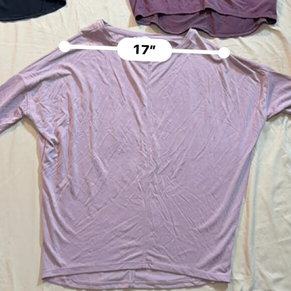 THREE Ophelia Roe Dolman Style 3/4 sleeve tops, SIZE SMALL, 1 black & 2 purple - Picture 4 of 13